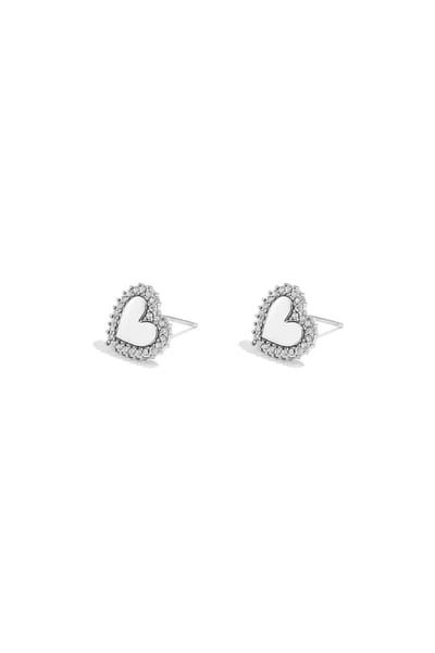 Lovely oorknopjes glamour randje zilver