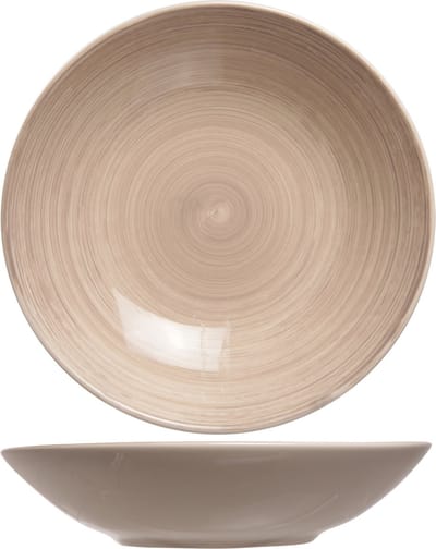 Cosy & Trendy Diep bord Turbolino - 2x stuks - bruin - 21 cm - aardewerk - pastabord - soepbord - servies - diepe borden