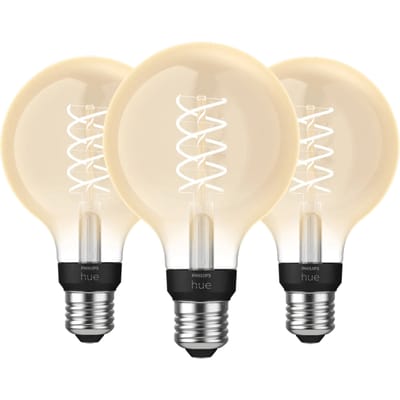 Philips Hue Filamentlamp White Globe E27 3-pack