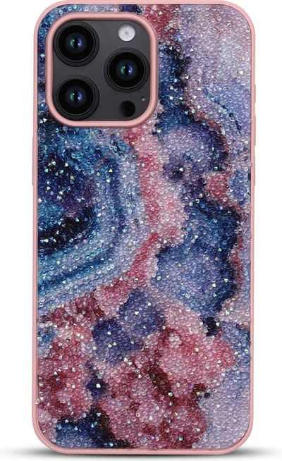 Casemania Hoesje Geschikt voor Apple iPhone 15 Pro - Nova - Diamant Marmer Glitter Back Cover