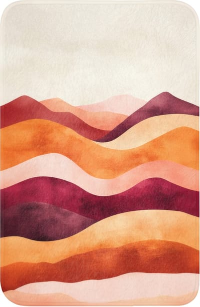 WC mat 40x60 cm - Antislip - Abstract - Landschap - Golven - Toiletmat - Vloermat - Douchemat - Toilet tapijt - Toiletmatten