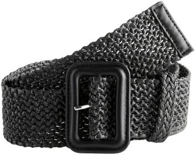 Next - Dames - Brede riem met raffia-effect - Zwart