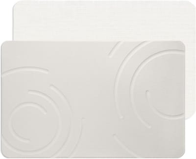Diatomiet Badmat - Sneldrogende Natuursteen Mat voor Badkamer en Keuken, Waterabsorberend en Makkelijk te Reinigen (60x38cm, Boog Wit)