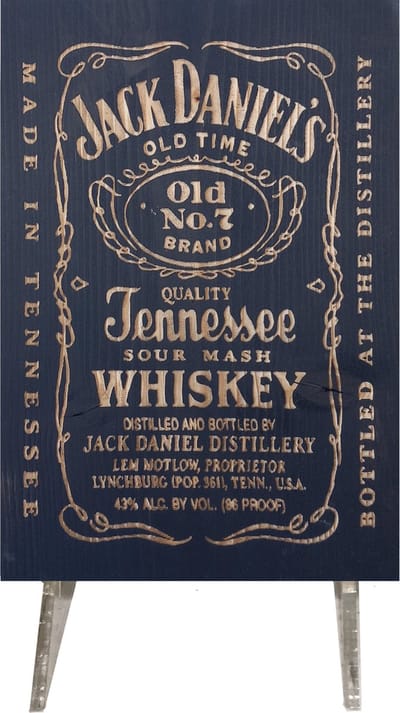 Jack Daniels Houten bord 14 x 20 cm | Reclamebord - Mancave - Wanddecoratie - Jack Daniels Whiskey