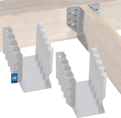 KOTARBAU® Set van 10 balkverbinders, houten balkverbinders voor bouwconstructie, buitenliggende connector type A, 140 mm