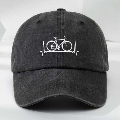 Baseballpetten voor heren en dames, met fietsprints, geschikt voor buitensporten en casual kleding, zonbescherming black