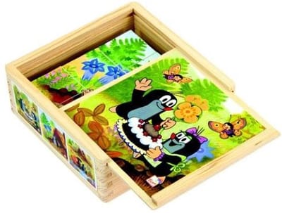 Mevrouw Mol houten blokjespuzzel 9 blokjes Blokkenpuzzel 6 afbeeldingen Kinder puzzel vanaf 4 jaar - Oefen met inzicht - Educatief speelgoed - Hout kleine Mol