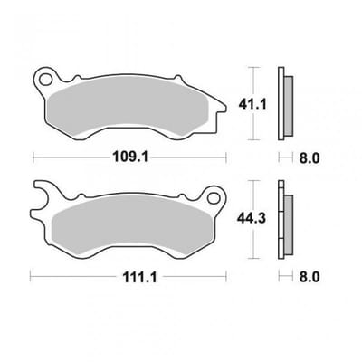 tecnium remblokje voor peugeot 125 django 4t allure scooter 2014 me373 / av nieuw