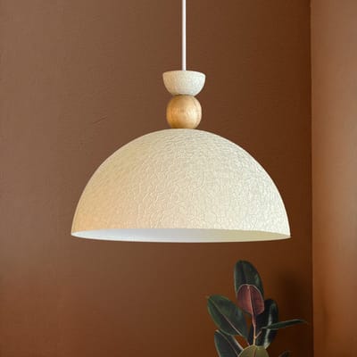 Bamyum Hanglamp Industrieel Metaal Groot 30 cm, Wit, Hanglamp