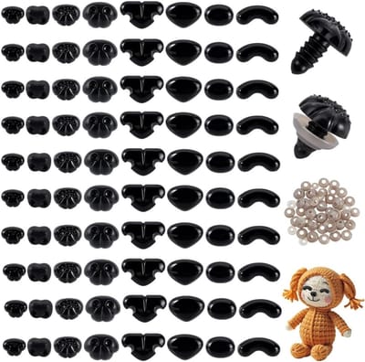 80 Stuks Matte Plastic Veiligheidsneusjes in 8 Stijlen voor DIY Poppen, Knuffels en Honden