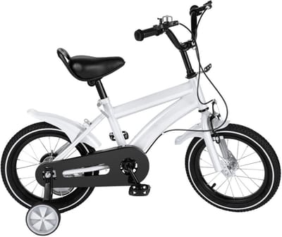 14 Inch Kinderfiets met Zijwieltjes | Hoogte Verstelbaar Loopfiets Oefenfiets Jongens Meisjes