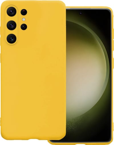 Hoesje Geschikt voor Samsung Galaxy S23 Ultra - Sterk & Shockproof - Hoes Cover - Siliconen Case - Geel