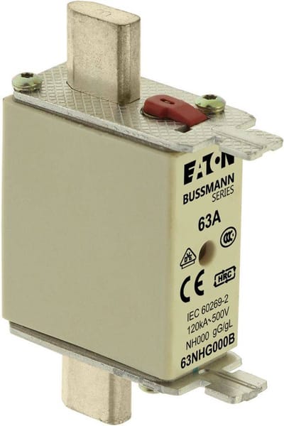 Eaton 63NHG000B NH-zekering Met mechanische beveiligingsweergave Afmeting zekering : 000 63 A 500 V 1 stuk(s)