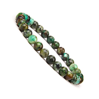 Bixorp Gems Afrikaanse Turkoois Edelstenen Armband 6mm - Edelsteen Kralenarmband - Spiritueel Cadeau - 20cm