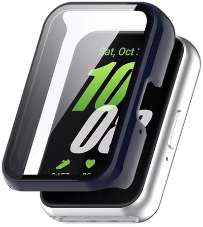 Strap-it Hard case hoesje met glazen screen protector - geschikt voor Samsung Galaxy Fit 3 (donkerblauw)