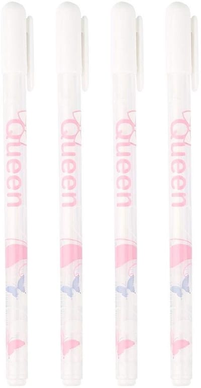 Dailygoods- Gelpen 0,8 mm - 4 Stuks - Wit - Kunststof - Schrijfpunt - Gloednieuw - Schrijfpennen