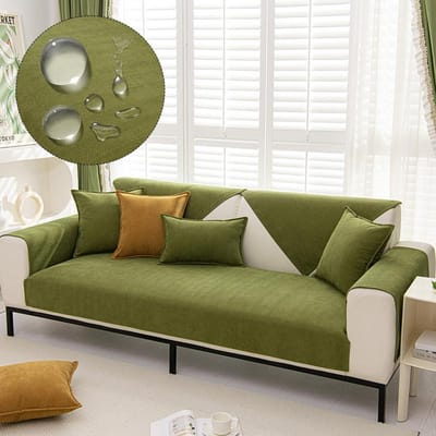 Waterdichte bankhoes Chenille bankhanddoek Effen kleur Woonkamer bankkussen Antislip bankkussen Armleuningcombinatiehoezen A-70x120cm