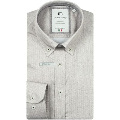 Giordano Overhemd Loretto Satin Stretch Micro Herringbone Camel / male
