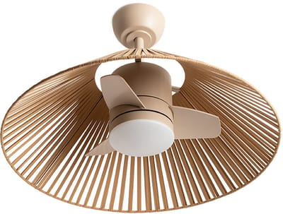 CREATE - CREATE - Stille plafondventilator 25W met licht - Zand - Ø76cm - WIND LAMP WOVEN