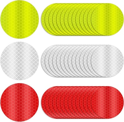 Set van 45 Reflecterende Stickers van 5 x 5 cm voor Veiligheid, Zelfklevende Reflectoren voor Kleding, Fietsen en Motoren met Nachtzicht