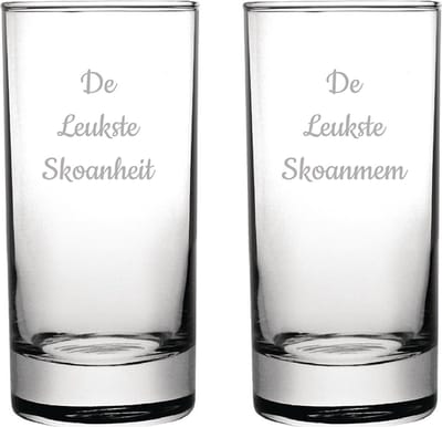 Gegraveerde longdrinkglas 28,5cl De Leukste Skoanheit-De Leukste Skoanmem