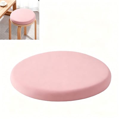 Rond zitkussen - Stoelkussen - Krukkussen - Zitkussen van traagschuim - Afneembaar - Wasbaar - Koel en huidvriendelijk - Comfortabel en drukverlagend - Gemaakt van sponsmateriaal - Diameter 30cm - Geschikt voor thuis, kantoor en café - Roze