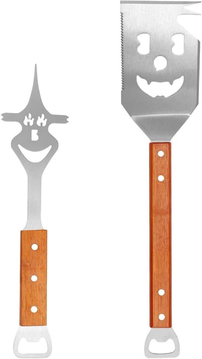 Multifunctionele BBQ Tool Set met 7 in 1 Grill Spatel en Grill Vork, RVS Grillaccessoires voor Buiten Koken, Perfecte Cadeau voor Vader en Mannen