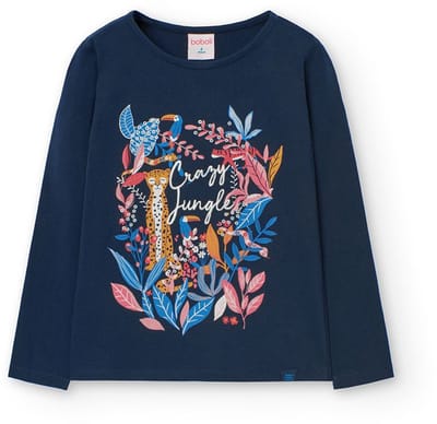 Boboli Stretch Knit T-shirt Met Lange Mouwen Blauw 10 Years Meisjes