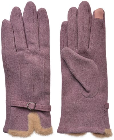 Clayre & Eef Handschoenen Winter 9x23 cm Paars Polyester