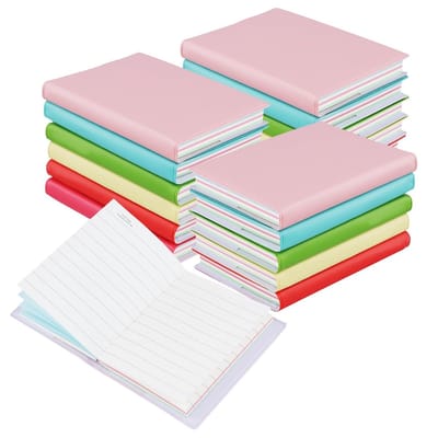 Dailygoods- Notitieboek Mini 18 Stuks - Draagbaar Dagboek - Imitatie-Lederen Omslag - 8 x 10 cm - 100 Vellen - Levendige Kleuren - Notitieblok