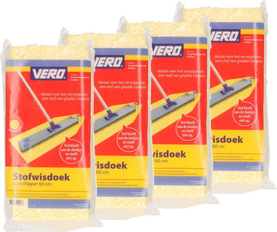 100x Stofdoeken met citroengeur voor Vero stofwisser - 60 cm - VloerFlipper60 - Huishouden - Schoonmaken - Stofwissers/vloerwissers stofdoekjes