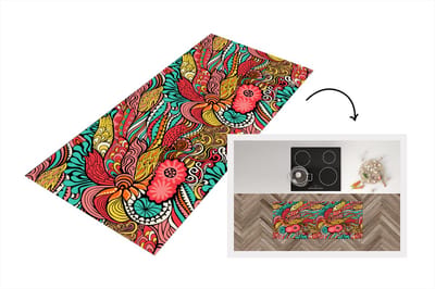 Keukenloper - Loper keuken - Bohemian - Patronen - Bloemen - 120x50 cm - Keukenloper vinyl