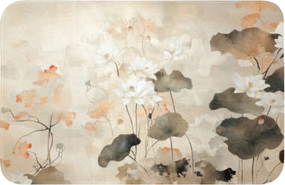 Badmat 60x40 cm - Antislip - Bloemen - Japandi - Wabi sabi - Badmatten voor badkamer - Badkamermat - Douchemat - Badkamer mat