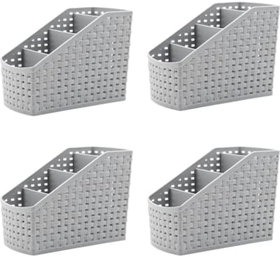 Verdeelde Opbergmanden 4-Pack voor Cosmetica en Bureau Organisatie