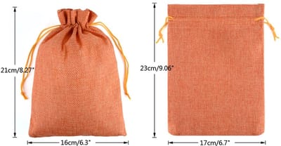 Jute zakjes met trekkoord, jute zakjes, 17 x 23 cm, katoenen zakjes, stoffen zakjes voor adventskalender, cadeauzakjes voor bruiloft, souvenir Kerstmis (gemengde kleuren)