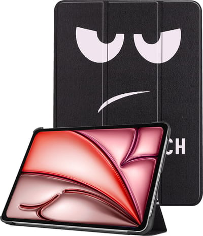 Hoes - Geschikt voor Apple iPad Air (2024/2025/2026) - 11 inch - Dun & Stevig - Trifold Bookcase - Hard Cover - Hardcover Book Case - Tablet Hoesje - Don't Touch Me