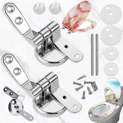 WC scharnieren set - Toiletbril bevestiging - Toilet reparatie - Zinklegering materiaal - 2 stuks - Zilver