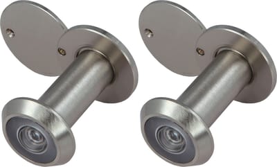 2x amig deurspion - messing - mat zilver - 160° zicht - voor deuren 35-60 mm