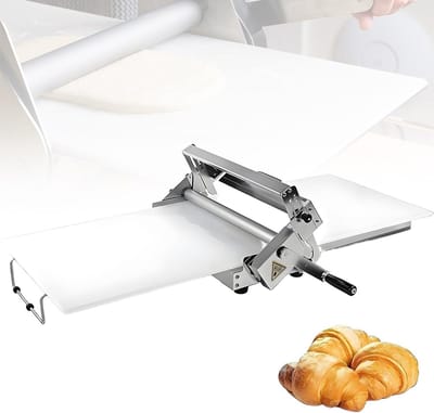 Deegroller Machine - Bakkerij Hulpmiddel - Bakkerij Producten Maken - Opvouwbaar Ontwerp - 60x30 cm Werkblad - Zilver