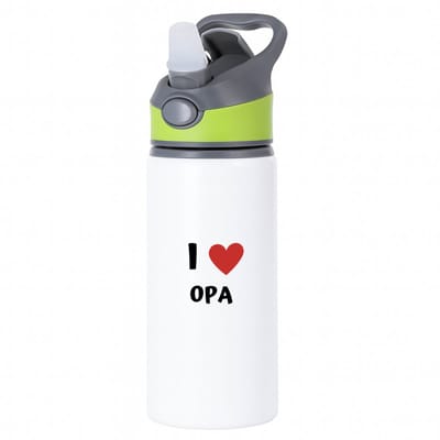 Hacebo® - I love opa waterfles met rietje groen - Opa - de liefste opa - verjaardag - cadeautje voor opa - opa artikelen - kado - geschenk - water fles - 650ML