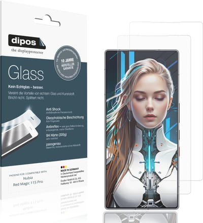 dipos – 2x Matte Pantserfolie geschikt voor Nubia Red Magic 11S Pro | 9H Screenprotector
