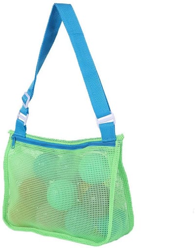 Opbergtas voor het strand kinderen– Opengewerkt schelpentasje – Reistas voor het strand – Transparante nettas – Strandtas van gaas – Zwemtas voor de zomer – Opvouwbare geweven tas – Ontworpen voor het opbergen schelpen, strandspeelgoed – 21x25x8cm