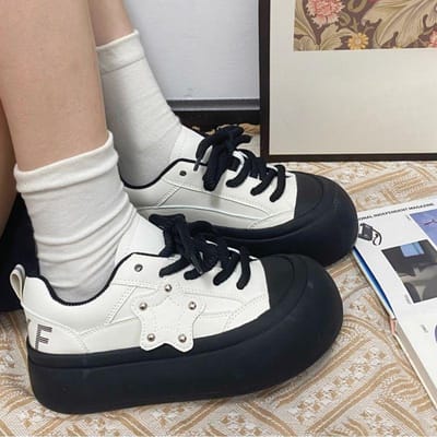 Lelijk Schattig Schoenen met Grote Hoofden Dames Zomer Nieuw Ins Trendy Veelzijdige Canvas Schoenen Student Sport en Vrije Tijd Kleine Witte Schoenen 39 wit