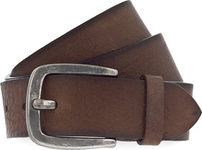 Vanzetti Leren Riem Denim Love 40mm Full Leather Belt W100 Dark Brown Bruine