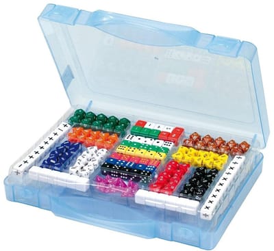 Kubuskoffer Dobbelstenen - Dobbelstenen Koffer - Wiskunde en Spel - Inclusief 14 Soorten - 345 x 27 x 7 cm