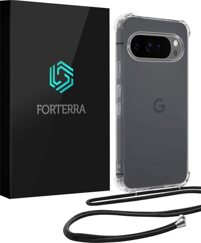 Hoesje Geschikt voor Google Pixel 9 Pro - Met Koord - Shock Proof - Siliconen Case - Telefoonkoord - Back Cover - Telefoon Hoes Shockproof - Telefoonketting - Transparant