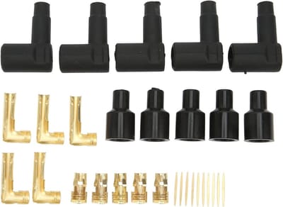 30 Stuks Bougie en Ontstekingsspoel Terminal Kit voor Boot, 90° HEI Distributor en Rubber Terminalen voor 6-10mm Draden