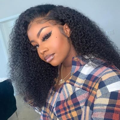 Dailygoods - Half Wig voor Vrouwen - Afro Kinky Curly 20 inch, Glueless Design
