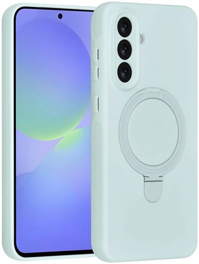Backcover Hoesje Geschikt voor: Samsung Galaxy A36 Volledig Dekkende Schokbestendige Siliconen Backcover met Ringstandaard – 360° Bescherming - Mint Green
