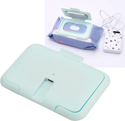 Draagbare Babydoekjes Verwarmer met Constant Temperatuur en Ultra-Dunne USB Dispenser in Lichtblauw voor Gemakkelijk Gebruik en Comfortabele Verzorging